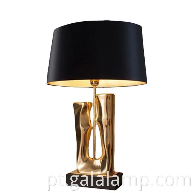 Lâmpada de mesa minimalista de luxo leve, luminária criativa de resina de quarto de arte